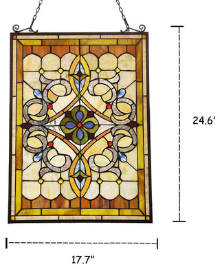 DELILAH Victorian Tiffany-glass Window Panel 24inches Tall