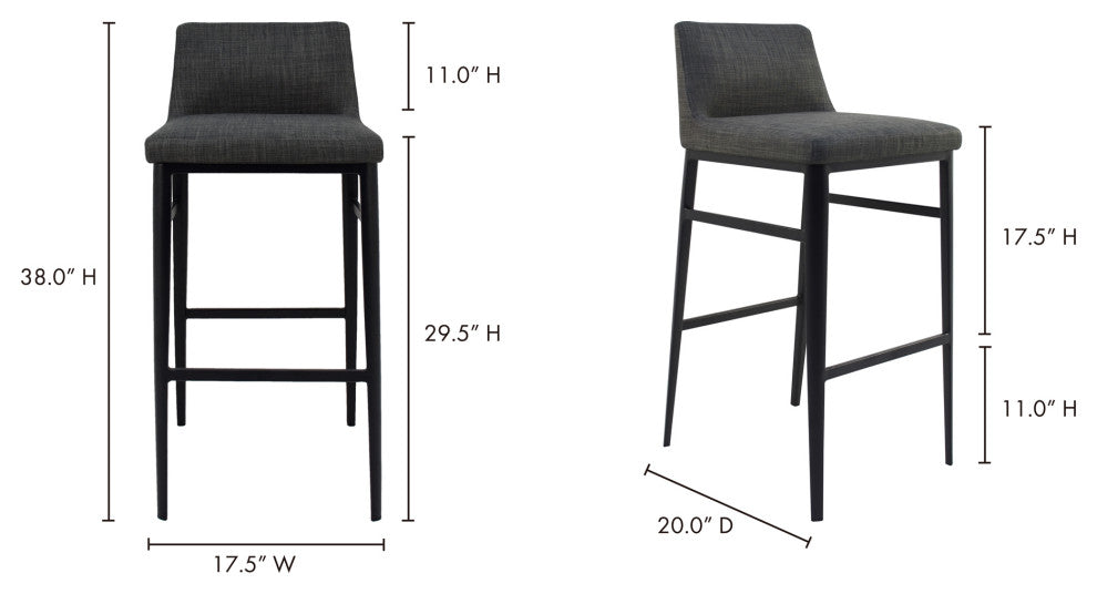 Contemporary Baron Barstool Charcoal - Grey