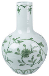 Celadon Green Vine Globular Vase
