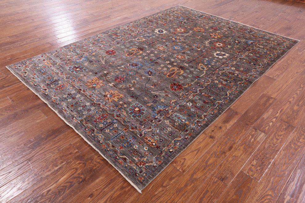 6' 9" X 9' 8" Persian Tabriz Hand Knotted Rug Q9645