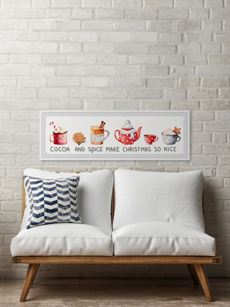 "Cocoa and Spice Are Nice" Framed Painting Print, 45x15