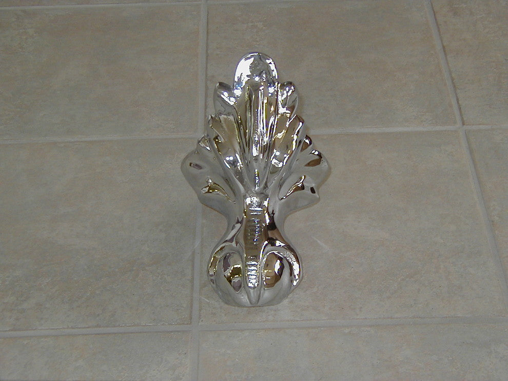 Ambassador White Slipper Clawfoot Tub With Chrome Feet, Drilled Rim Faucets