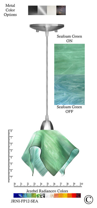 Jezebel Radiance Flame Pendant, Small, Seafoam Green