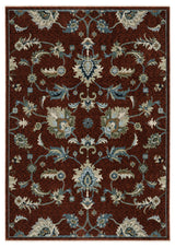 Cary Traditional Floral Area Rug, Red/ Multi, 9'10" X 12'10"