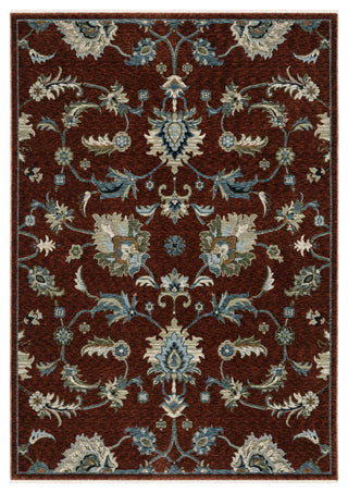 Cary Traditional Floral Area Rug, Red/ Multi, 9'10" X 12'10"