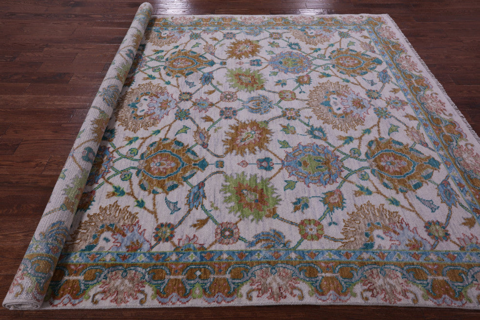 7' 10" X 9' 6" Handmade William Morris Wool Rug - Q15650