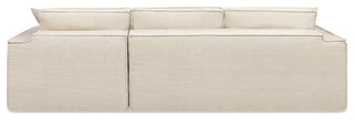 Brenley 110.5" L-Shaped Sofa-in-a-Box Sectional, Beige, Right-Arm Facing