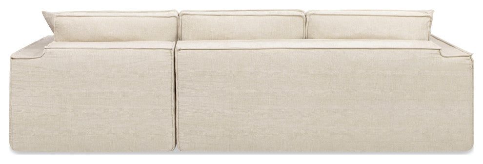 Brenley 110.5" L-Shaped Sofa-in-a-Box Sectional, Beige, Right-Arm Facing