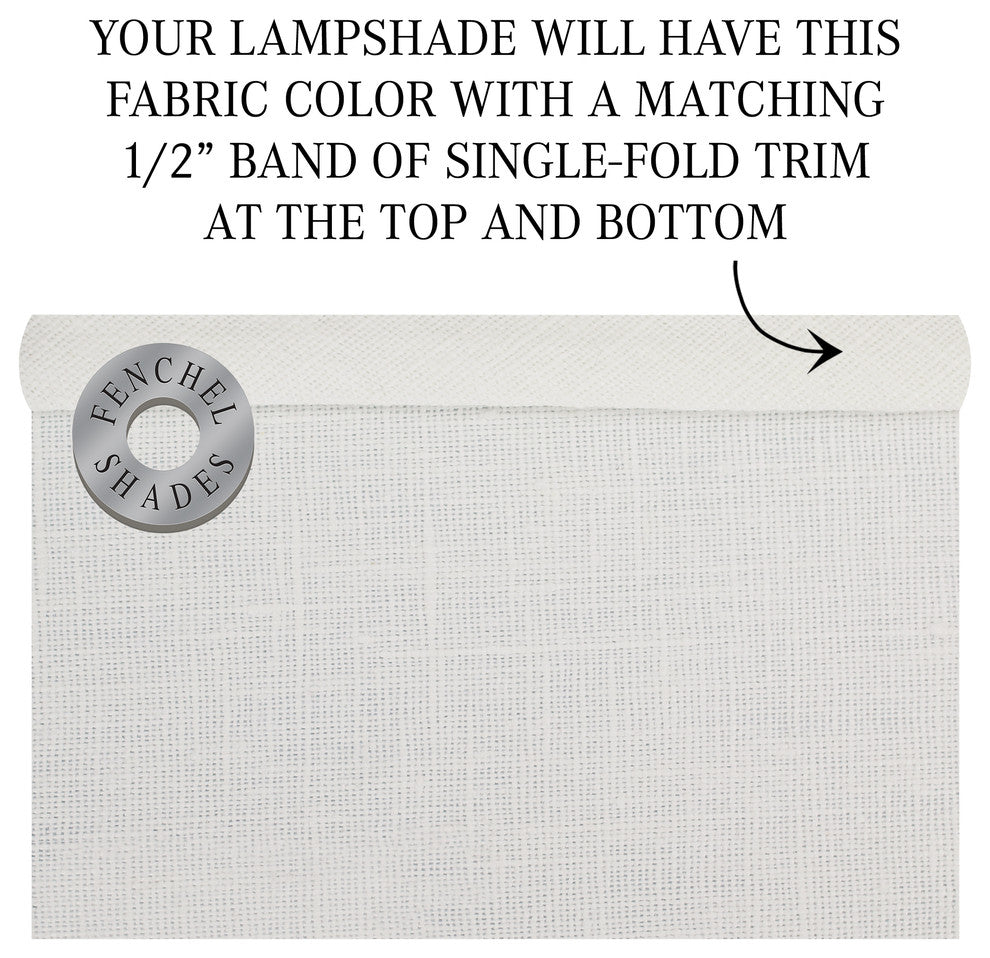 Fenchel Shades, 13"x15"x10" Spider Attachment Lamp Shade, Designer Linen Off Whi