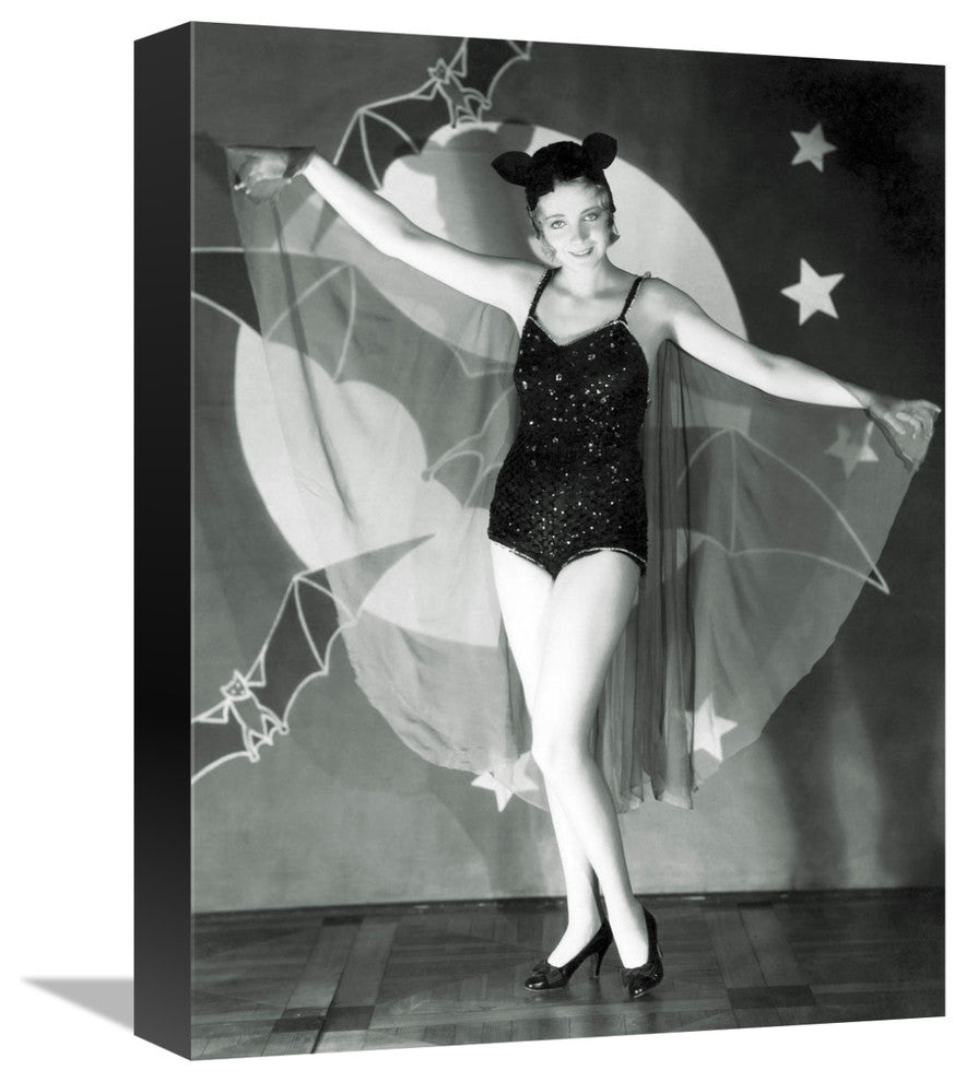 "Halloween Bat - Virginia Bruce" Canvas Giclee, 12"x16"