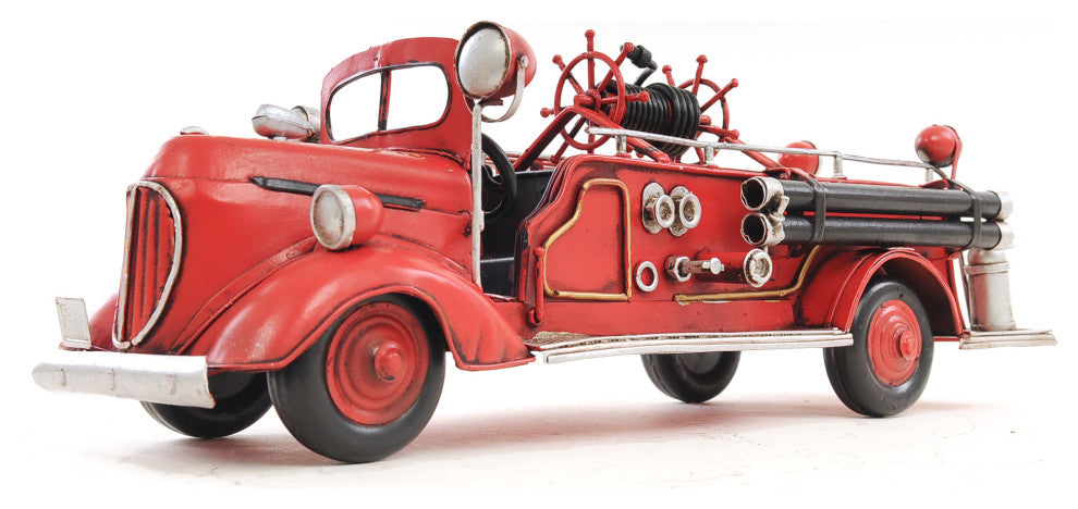 1938 Red Fire Engine Ford 1:40 Iron Vintage Model