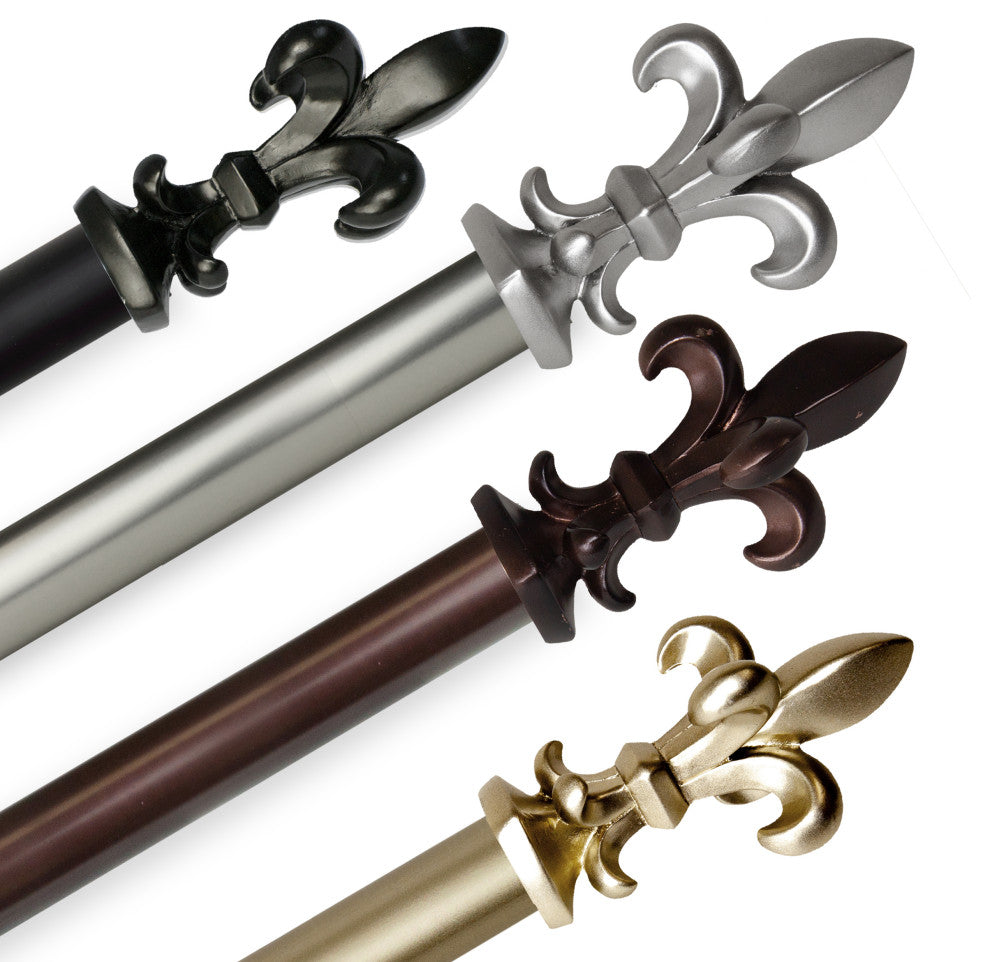 Silas 1" Diameter Curtain Rod, Gold, 66-120"