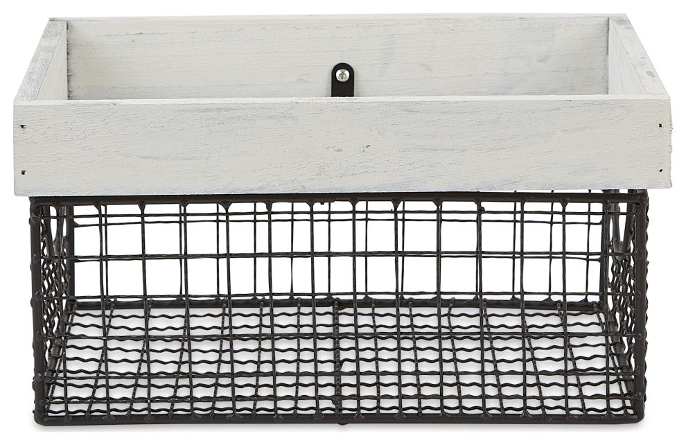 DII Asst Antique White Finish Farmhouse Basket (Set of 3)