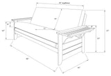 Mesa Frame Futon With Butternut Finish, Butternut, Suede Black
