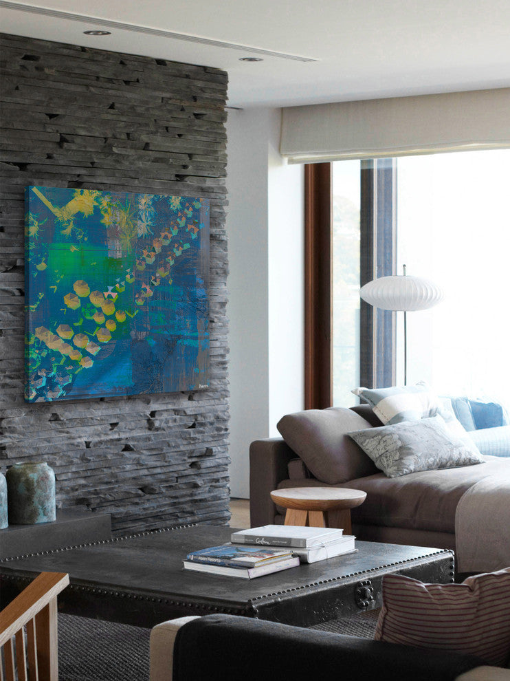 "Superimposed" Painting Print on Wrapped Canvas, 48"x48"