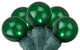 Set Of 35 Green G25 Christmas Lights With Green Wire
