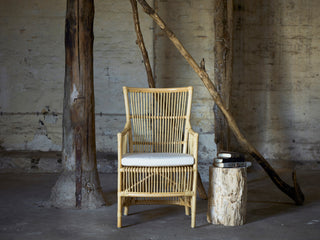Davinci Rattan Armchair, Natural, Polyester Snow White Cushion