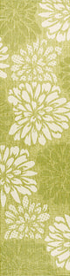 Zinnia Modern Floral Textured Weave Indoor/Outdoor, Green/Cream, 2x8