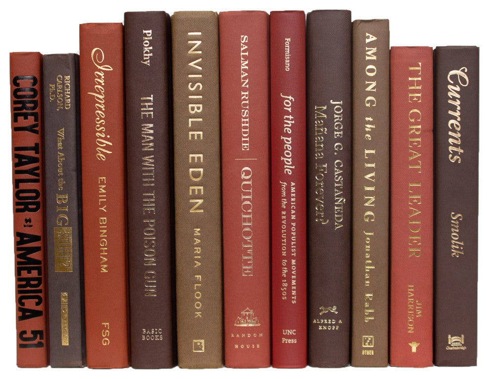 Decorative Books - Cobblestone Book Bundle - 1 foot of Brown and Red Books