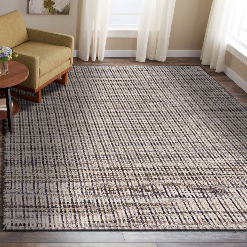 5" x 8" Brown and Beige Toned Jute Area Rug