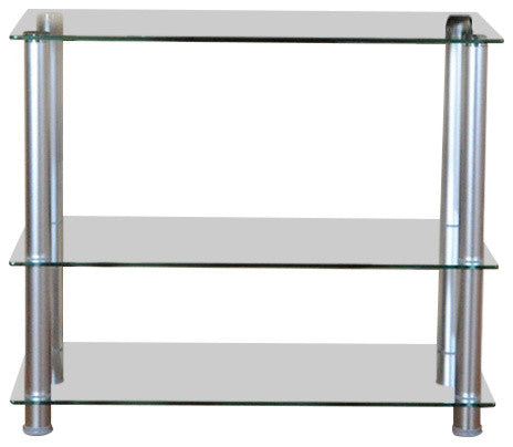 Single Extra Tall LCD and Plasma TV Stand, Frosted Glass and Gloss White, Clear