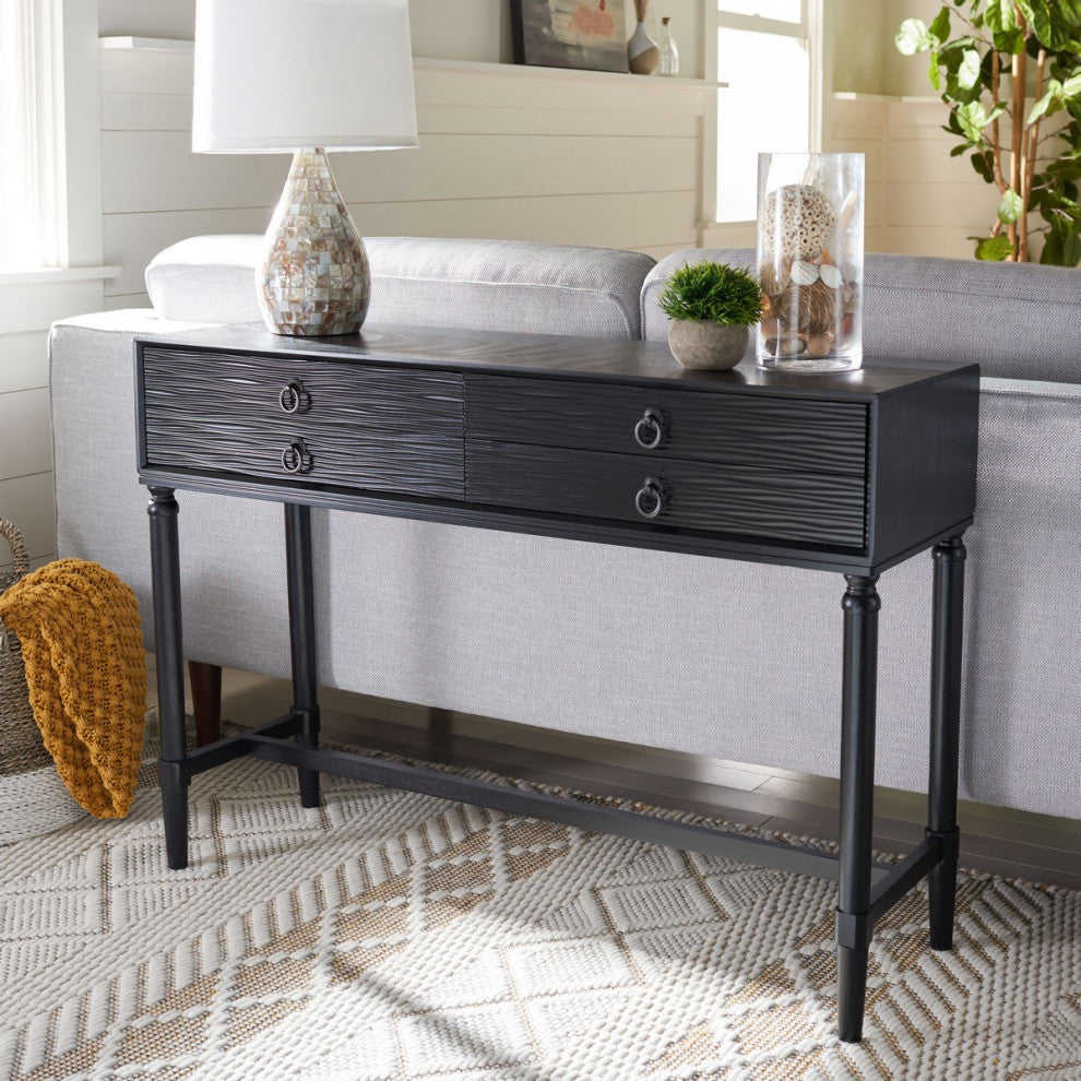 Regan 4 Drawer Console Table Distressed Grey
