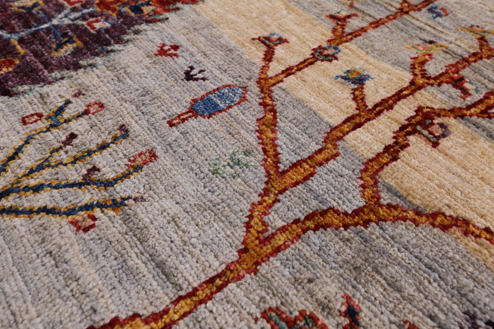 Tribal Persian Gabbeh Hand-Knotted Rug 4' 10" X 6' 3" Q5656