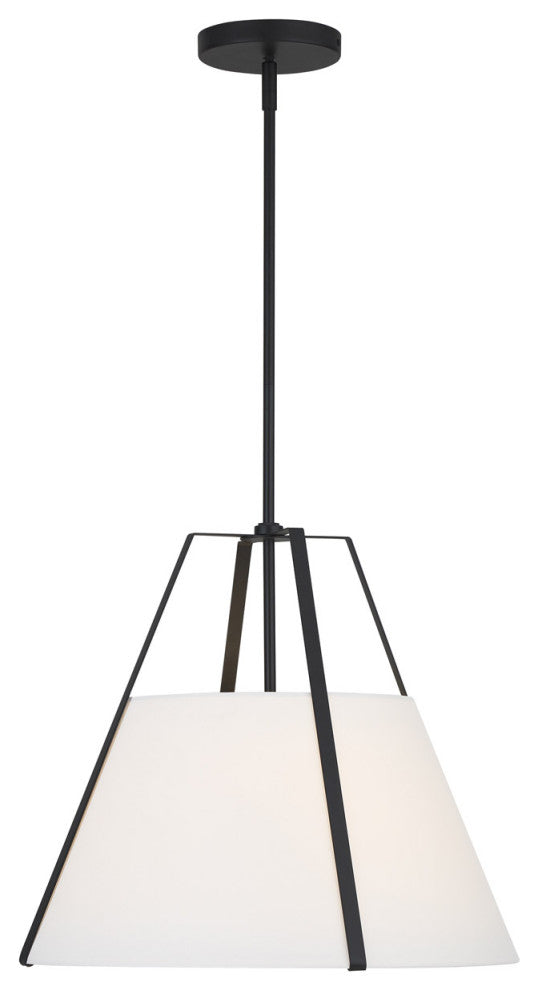 Crystorama FUL-904-BK, 3-Light Pendant, Black