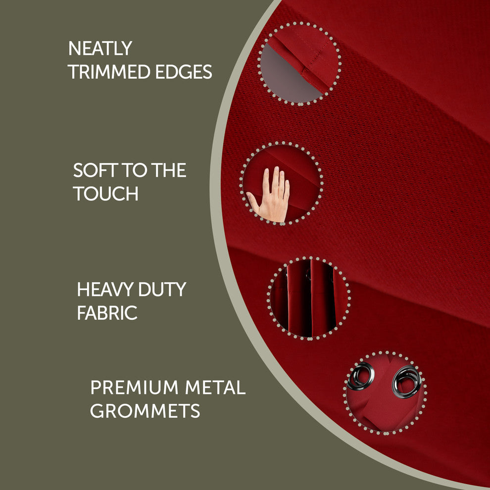 Heavy Duty Drapery Single Panel, Red, 96"x108"