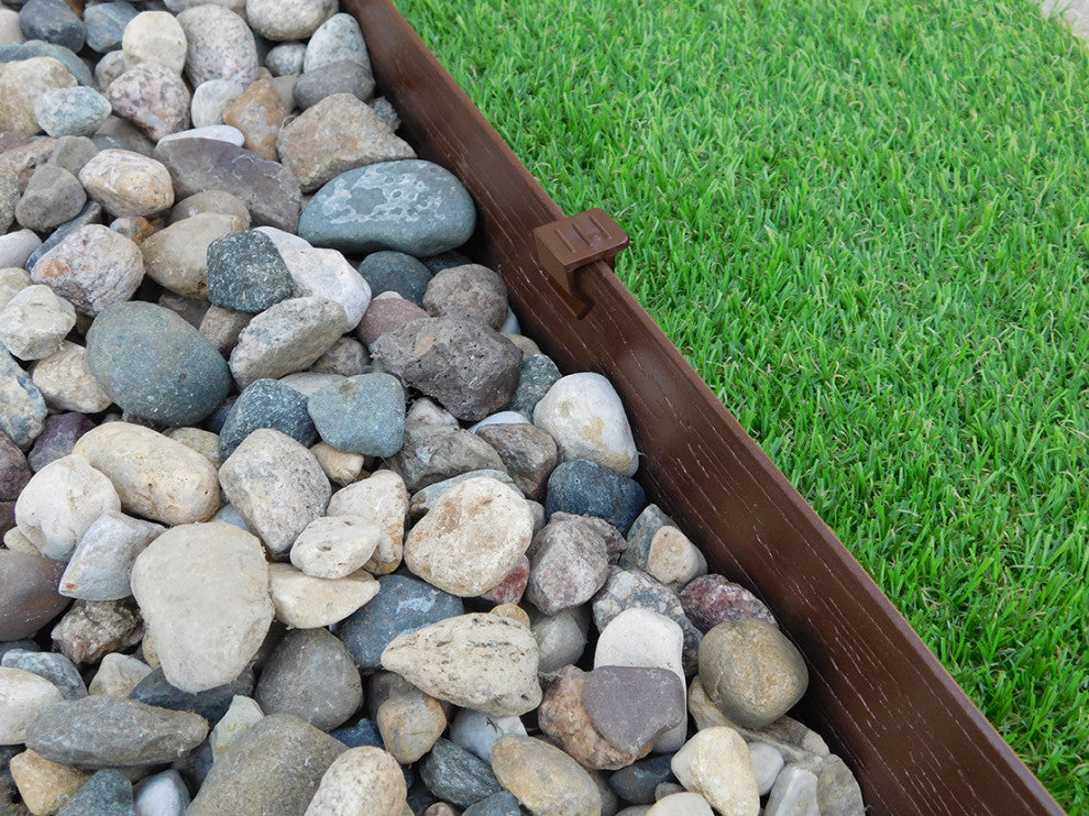 Master Mark 10" Terrace Board Lawn Edging Stake Kit, Brown