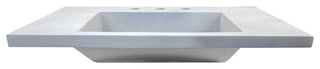 31" Single Concrete Ramp Sink Top with Slope, Light Gray