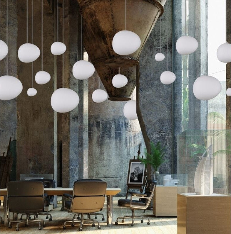 Nordic White Glass LED Pendant Lamps For Dining room, Cafe, Pd005a