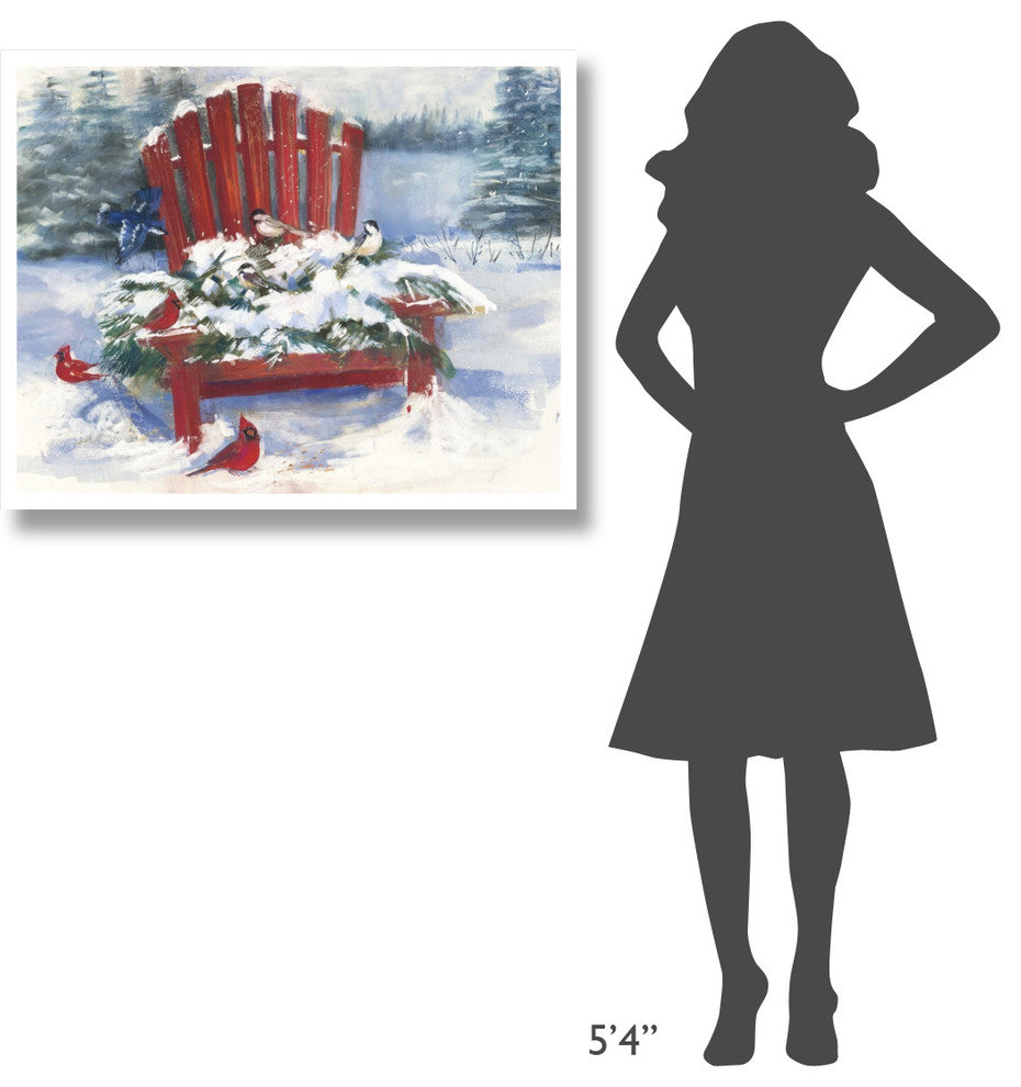 "Red Chair in Winter" Digital Paper Print by Carol Rowen, 37"x30"