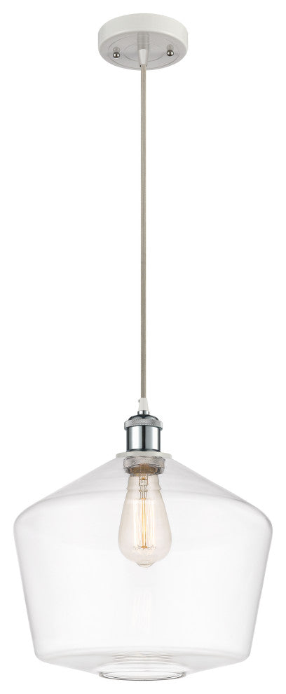 Innovations 516-1P-WPC-G652-12-LED 1-Light Mini Pendant, White, Polished Chrome
