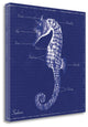 "Blueprint Seahorse" By Piper Ballantyne, Giclee Print on Gallery Wrap Canvas
