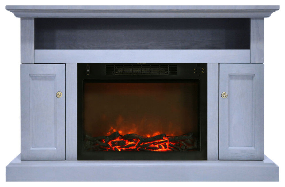 Electric Fireplace With 1500W Charred Log Insert and 47" Entertainment Stand