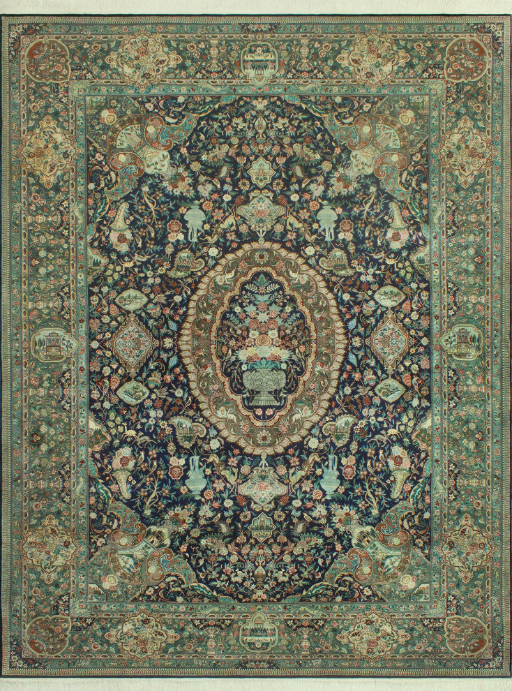 Heirloom Behroz Blue/Green Rug, 9'0x11'9