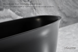 Fiore 67" Freestanding Solid Surface Bathtub, Black