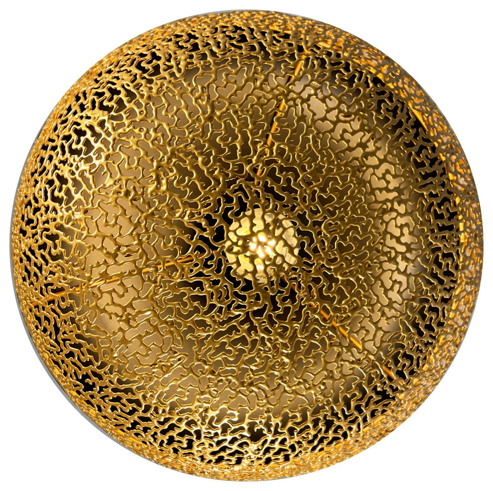 Iktan 1-Light Black and Gold Oval Pendant