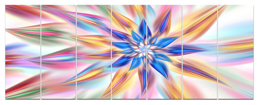 Exotic Dance of Multi Color Petals, Floral Canvas Art Print, 83"x32", 7 Panels