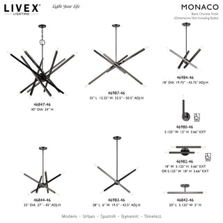 Livex Lighting Monaco 1-Light Black Chrome Sconce