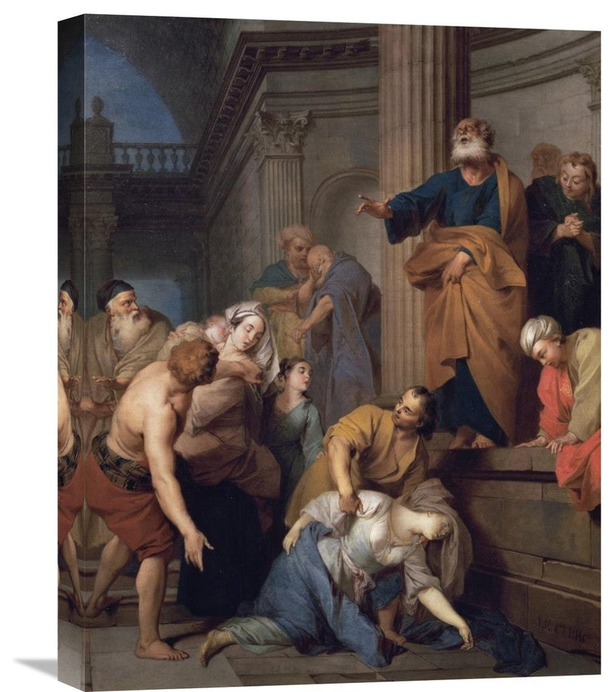 "Death of Saphira, Wife of Ananias" Canvas Giclee by Sebastian Le Clerc, 17"x22"