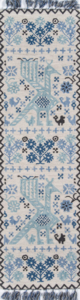 Momeni Tahoe Wool Hand Tufted Blue Runner 2'3"x8'