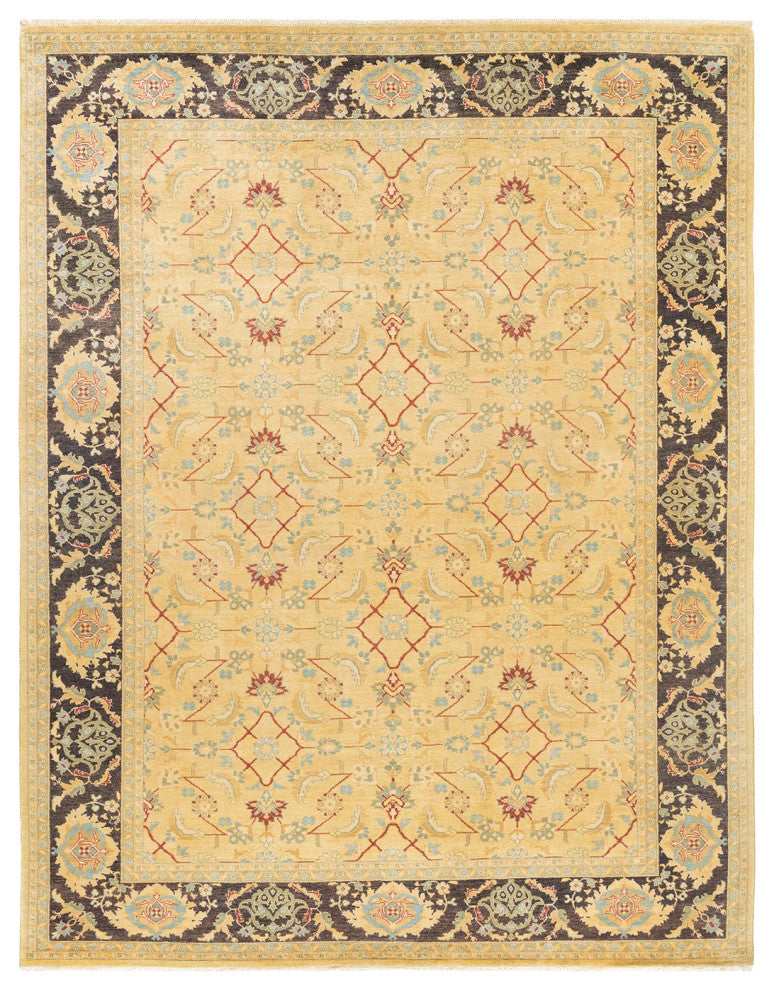 Eclectic, One-of-a-Kind Hand-Knotted Area Rug Green, 9'1"x11'9"