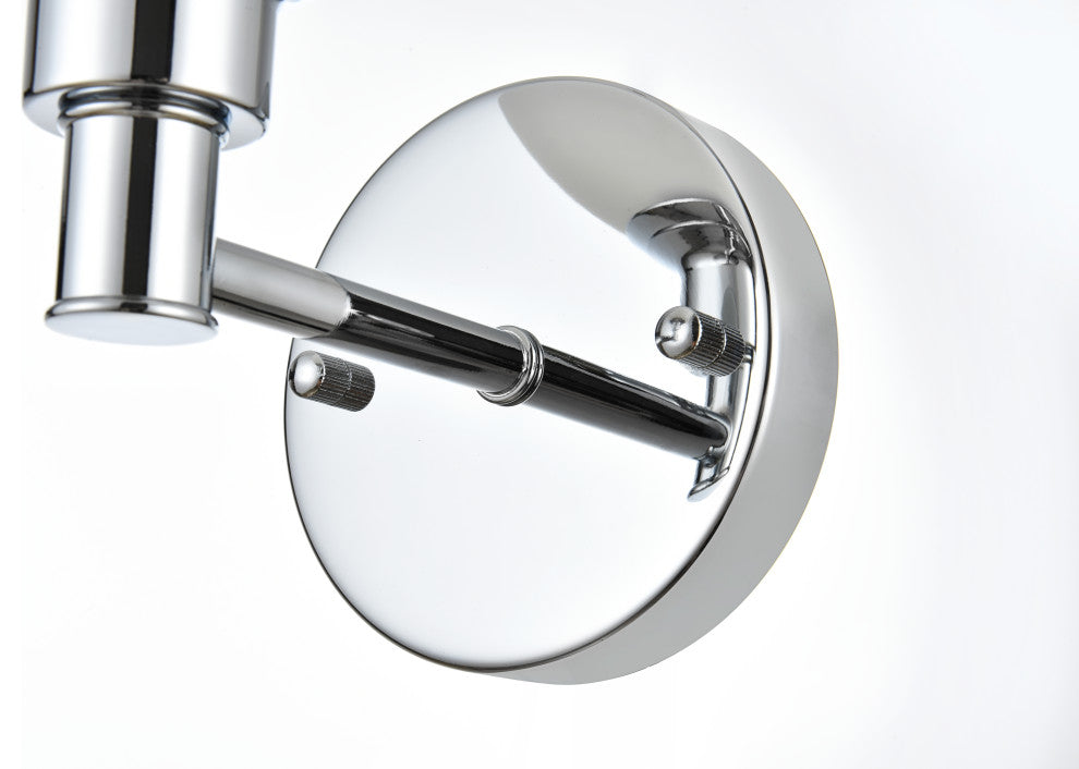 1 Light Chrome And Frosted White Bath Sconce