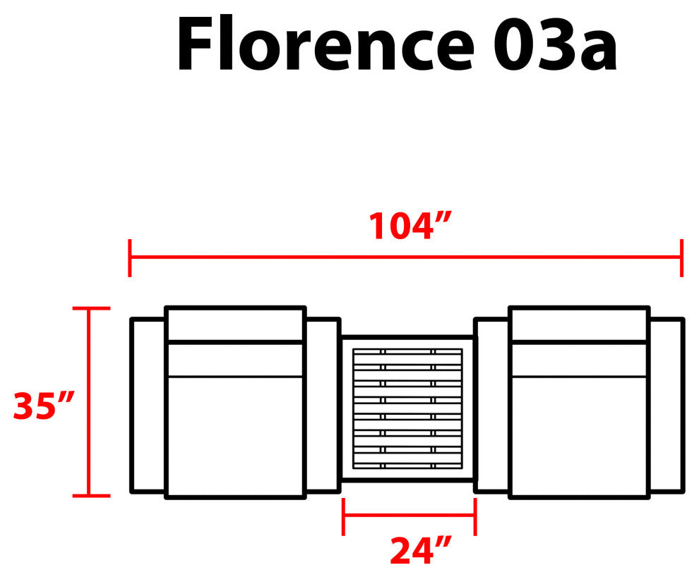 Florence 3 Piece Outdoor Wicker Patio Furniture Set 03a