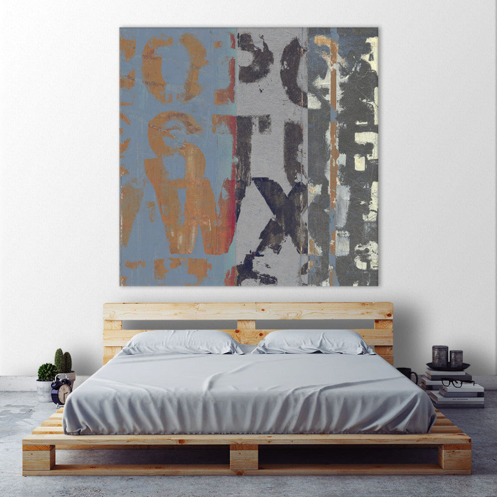 "Alphabet Overlay II" Fine Art Giant Canvas Print, 54"x54"