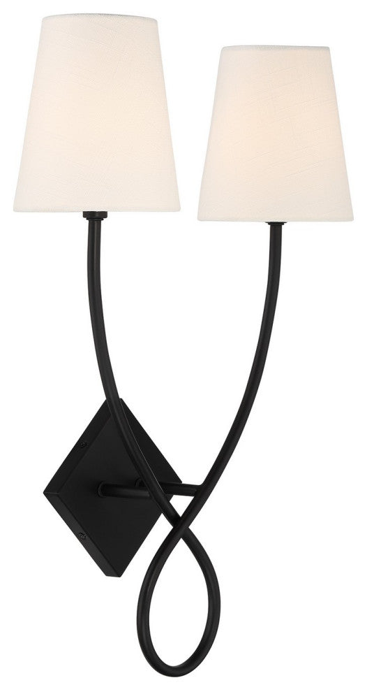 Barclay 2-Light Wall Sconce, Matte Black