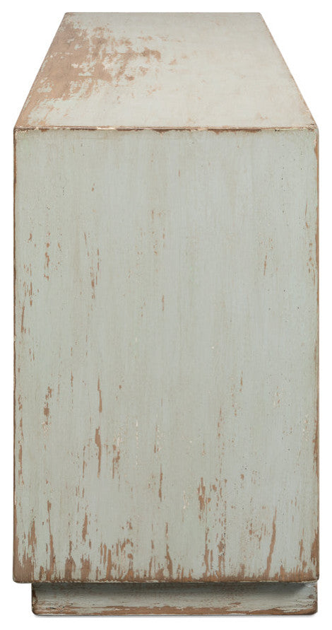 Louvered Sideboard Sage Cabinet For Living Room
