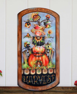 Harvest Pumpkin Scarecrow Holiday Door Decor